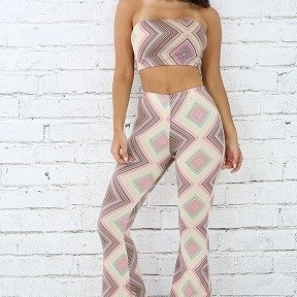 Bohemian Tube Set with Flare Pants